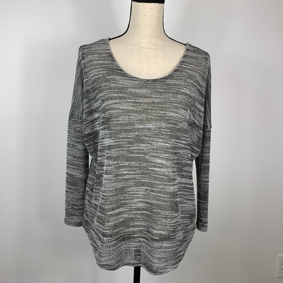 Olive & Oak Small Oversize Gray Burnout Top Dolman - Picture 1 of 8